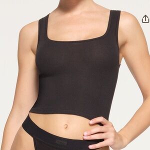 SKIMS Cotton Rib Tank Soot Color Brand New
